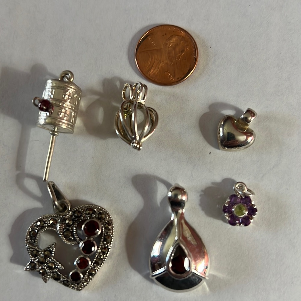 Collection of sterling silver pendants